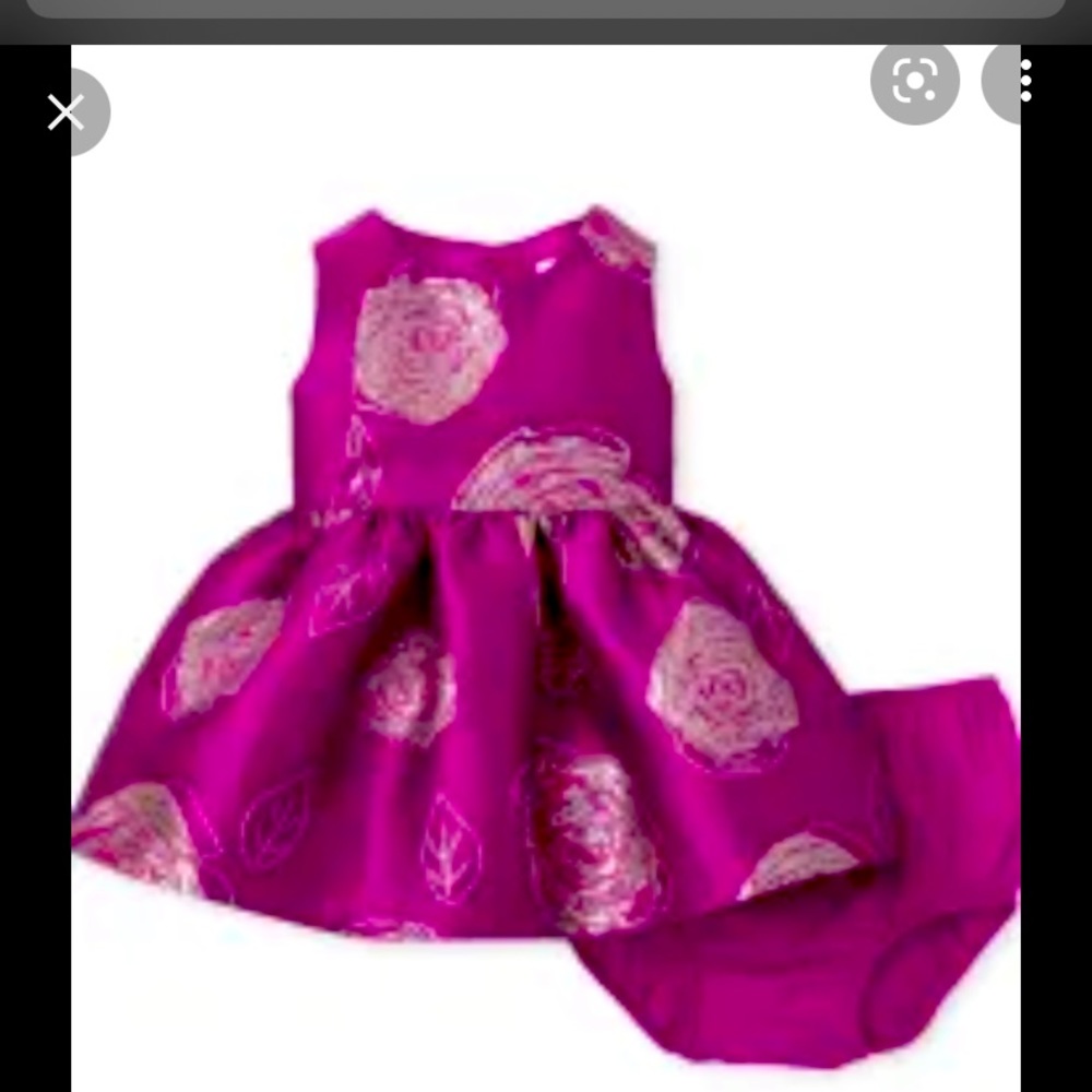 Mommy & Me Metallic Fuchsia Dress Infant Sz 0-3m